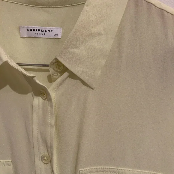 Equipment Light Yellow Slim Signature Sleeveless Shirt - Picture 4 of 7